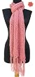 Handmade Open Weave Knitted Scarf - Acrylic Ultra Soft Yarn - Vintage Pink (100% Knitted By Hand/extra Long)