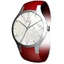 Obaku Harmony Womens Titan Glass Watch - Red Band / Pearl Face - V100LCWRRS-012
