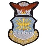 USAF Air Force Military Embroidered Iron On Patch - Eagle Crest Logo Applique