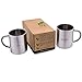 Coffee Mugs Stainless Steel - Double Wall - with Laser Words Red & Green -13.5oz - Metal Coffee Mug Tea Cups - with Round Handles - perfect for Home Camping RV Gift - Shatterproof Set of 2