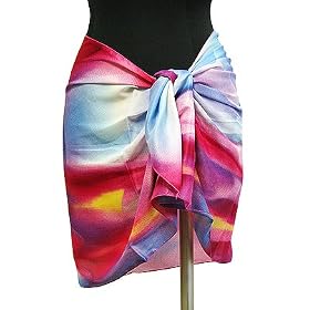 Beach Wrap Hot Pink Blue Wave Design 21