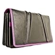 Leather Womens Purse by Golunski -Concertina in Blk/Fus'