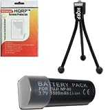 HQRP Fuji Fujifilm NP-80 / NP80 Battery for Fujifilm FinePix, Kodak, Kyocera, Ricoh, Toshiba Digital Camera plus HQRP Screen Protector and Mini Tripod
