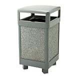 URIR36HT2000PL Litter Receptacle, w/ Plastic Liner, 21Sq.x40H, Gray