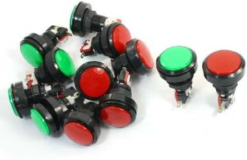 SPST Red Green Indicator Momentary Arcade Button Micro Switch 12Pcs