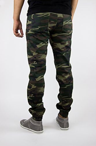 Camo Green Denim Jogger Pants Drop Crotch Made in USA for Men (30x30)