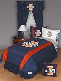 NCAA Illinois Fighting Illini - 5pc BEDDING SET - Full/Double Size
