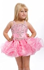 Girls Lace Crystals Beaded Crystal Applique Chiffon/Taffeta/Tulle Flower-Girl Dress 