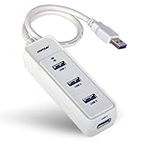 Mpow 4 Port Portable USB 3.0 Hub Bus-Powered [VIA VL812 Chipset] - White