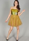 Pleated Chiffon Rhinestone Burst Cocktail Dress for Bridesmaid Formal Prom