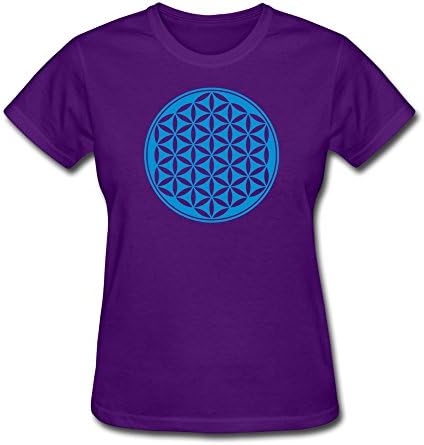 Women's Custom T Shirt Vintage Flower Life Sacred Geometry XS Purple