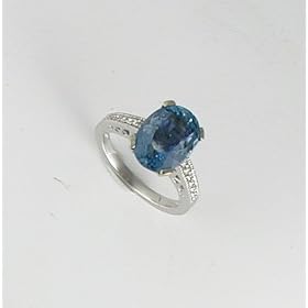 Aquamarine Ring 5.0k Brazilian Brilliant Aquamarine (Santa Maria) and 0.40k... by