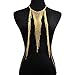 Jane Stone Gold Tone Bohemian Layered Sexy Bralette Body Chain Statement Beach Jewelry(Fn1805)