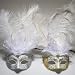 White Masquerade Feather Mask