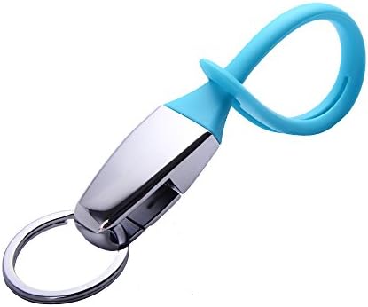Laben Keychain With 2 Key Rings - Creative Key Holder - Car Key Chain - Detachable Key Hook and Shining Mirrored Finish - Silver&amp;Blue