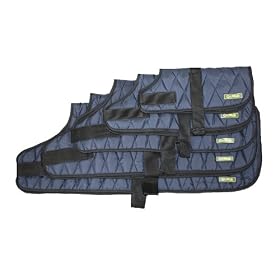 Quilted Dog Coat, Go Walk Water Resists, Navy Medium