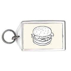 Schl�sselhalter mit der Grafik: Hamburger (b und w)