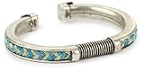 Streets Ahead 3/8 Braided Turquoise-Color and Silver Thread Accent Cuff Bracelet