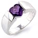 Sterling Silver Genuine Heart Shaped Amethyst Silver Ring size 5