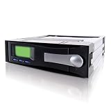 ICY DOCK MB122AKGF-B 3.5 IDE Removable Aluminum Internal Hard Drive enclosure Mobile Rack with LCD - Black