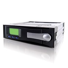 ICY DOCK MB122AKGF-B 3.5" IDE Removable Aluminum Internal Hard Drive enclosure Mobile Rack with LCD - Black