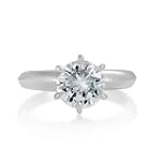 Sterling Silver Ring 2ct Round Cubic Zirconia CZ Solitaire Ring - Ideal Gift For Mother, For Her, Birthday, Anniversary, Bridal, Wedding, Engagement