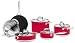blinQ 10 Piece Cookware Set Berry Red