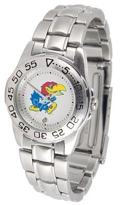 Kansas Jayhawks Suntime Ladies Sports Watch w/ Steel Band - NCAA College Athletics