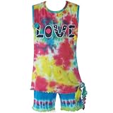 Children Girl 6 LOVE Tie Dye Tank Shorts Set Clothing Children Girl 6 LOVE Tie Dye Tank Shorts Set Clothing