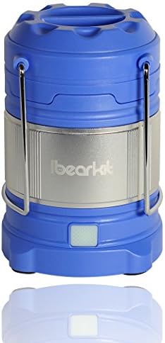 Ibearkit Ultra Bright Portable LED Camping Lantern Flashlights (10-year Warranty) with built-in Power Bank for Home &amp; Outdoor Hiking, Camping, Emergency, Hurricanes, Outages (Blue, Collapsible)