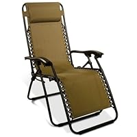 Caravan Canopy Zero Gravity Reclining Chair with Adjustable Headrest, Beige
