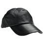 Giovanni Navarre Unisex Solid Genuine Leather Black Baseball Cap