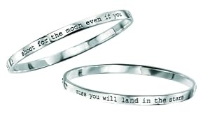 Elements Sterling Silver Ladies B3815 Shoot For The Moon Bangle, Diameter 6.88 X 5.94cm