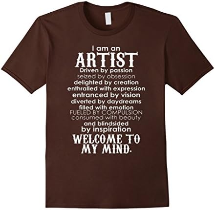 Men's I Am An Artist Welcome to My Mind Tee Medium Brown