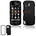Nokia XpressMusic 5800 Cell Phone Black Rubber Feel Protective Case Faceplate Cover + Free LiveMyLife Wristband