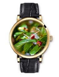 SPRAWL Aanalog Fashion Series Gold Ladies Watches of Genuine Black Leather Strap,Unique Wrist Watch for Women Girls Designed with Blooming flowers