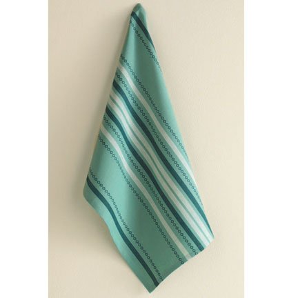Organics Herb Stripe Dish Towel - Lt Aqua
