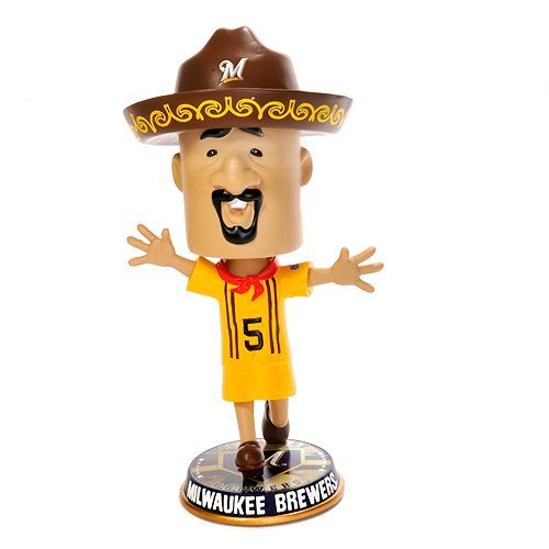 Milwaukee Brewers Racing Sausage 5 (Chorizo) Big Heads Bobble Head