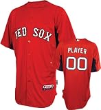 MLB Men's Boston Red Sox Authentic Coolbase Jersey Personalized (Scarlet/Navy, 40/Medium)