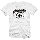 Coole Fun T-Shirts T-SHIRT MIT AUGE !, weiss, Groesse: M