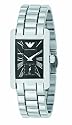 Emporio Armani Ladies Stainless Steel Bracelet Watch with Black Dial