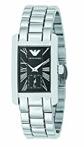 Emporio Armani Ladies Stainless Steel Bracelet Watch with Black Dial