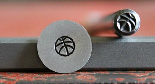 SUPPLY GUY 5mm Single Metal Punch Design Stamp: Active &amp; Sports, Made in USA (Not a Set) (WHIMSICLE BASKETBALL SGWM-14)
