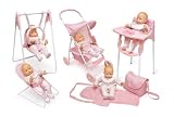 Five Piece Doll Play Set with Swing - Pink Gingham