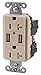 Bryant Electric USBB20LA 3.8 Amp High Power Dual USB Charger, 20 Amp 125 Volt Tamper Resistant Duplex Receptacle, Light Almond