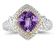 1.5ct Amethyst Ring in 14K Yellow Gold And Silver