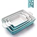 Bakeware Set, Krokori Rectangular Baking Pan Ceramic Glaze Baking Dish for Cooking, Kitchen, Cake Dinner, Banquet and Daily Use, 11.6 x 7.8 Inches of Aquamarine, 3 Pack of Rectangular