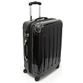 Trolley 75 cm Schwarz, Dehnfalte, 4 Rollen, Ultra-Light, XXL-Volumen