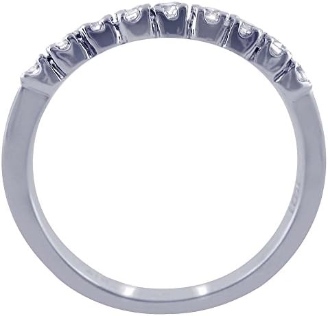 Pave Diamond Wedding Band Ring 10K White Gold 6 (1/5cttw)