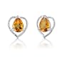 1.25 Carats Pear Shape Citrine Earrings in Sterling Silver